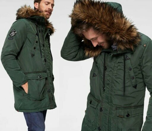 Rusteloosheid Standaard Luidspreker Khujo "Ferries" Men's Winter Jacket Parka Anorak Fur Hooded Olive Green New  | eBay