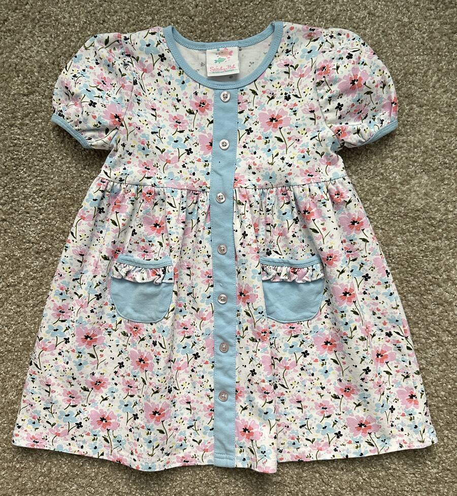 white christmas dresses Santa's Coming Smocked Dress, Light Blue – Stitchy Fish main image 0