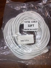 32 FT CAT5 CAT5E Network LAN Patch Ethernet Cable Snag-less Cord White New In Pk