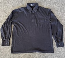 Oak Creek Mens VTG 80s 90s Long Sleeve Pocket Polo Shirt Blue Minimalist Preppy