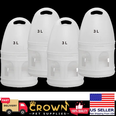 CROWN PET SUPPLIES Bird Water Drinker Pigeon Water Dispenser Feeder Hanging Handle 3 L X 4