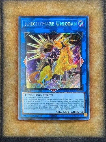 Yugioh Knightmare Unicorn RA01-EN043 Platinum Secret Rare Alt Art 1st Ed NM
