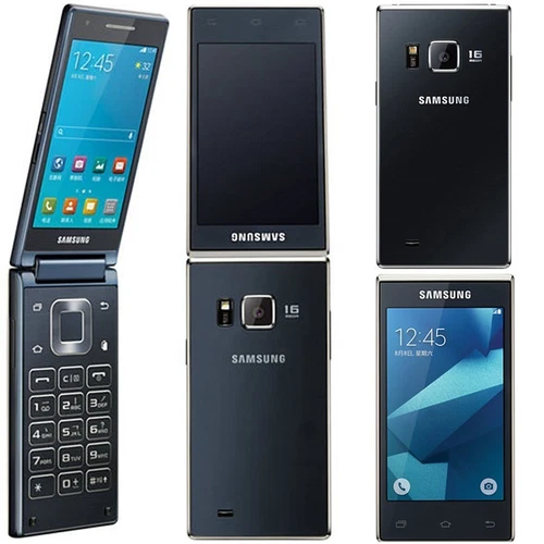 Samsung SM-G9198 Dual-Screen Big Keyboad 4G LTE Dual SIM Android Flip Cell Phone - Picture 1 of 9
