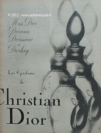 PUBLICITE DIOR CHRISTIAN DIOR DE 1964 FRENCH ADVERT PUB PERFUME