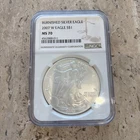 2007-W $1 1-oz Burnished Silver American Eagle NGC MS70 Brown Label
