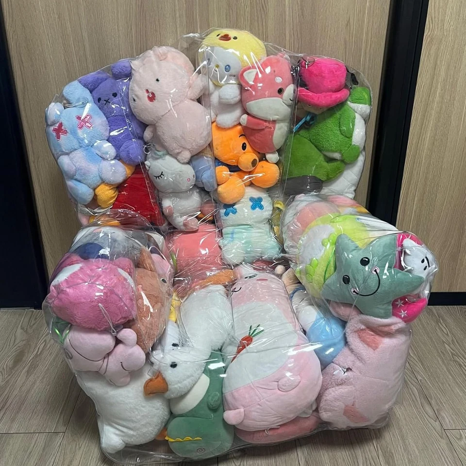 Poltrona Porta Peluche-80×65Cm, Fodera per Sedia a Sacco, in PVC Trasparente Imp - Immagine 3 di 4