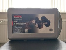 YORK 2429 Cast Iron Dumbbell Set and Case