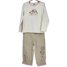 VTG 2001 Gymboree Girls 6 Outfit 2 pc Set Top  Pants Flower Bee Embroidered y2k