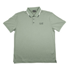 Image of Emporio Armani EA7 Mens Light Green Cotton Polo Shirt Size XL Authentic
