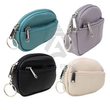 Men's Women’s Leather Key Coin Holder Bag Money Change Pouch Purse Wallet Small