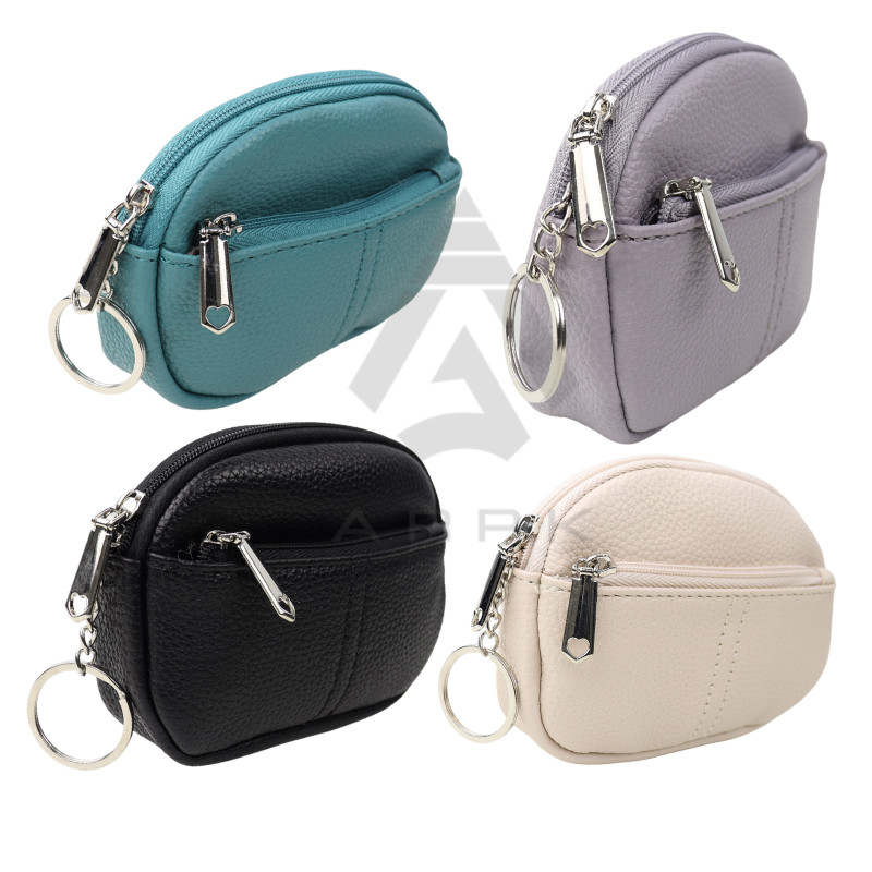 Hombres Mujeres Cuero Llave Portamonedas Bolso Cambio de Dinero Bolsa Cartera Pequeña