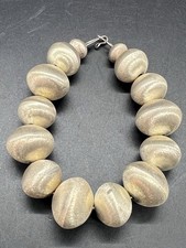 Signed JN Sterling, Silver Melon Bead Bracelet Navajo Southwestern Jerry Nelson