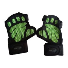 Workout Gloves New Fenver Sport L Large Mens Fingerless Gym Black Neon Green