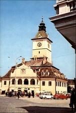 Town Hall Brasov Transylvania Romania vintage postcard d390