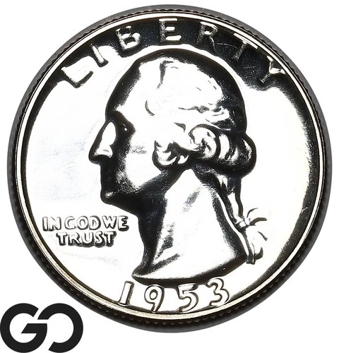 1953 Washington Quarter PROOF, Blast White Superb Gem PR++