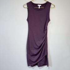Leith Size Small Purple Sleeveless Ruched Bodycon Mini Dress Tulip Hem