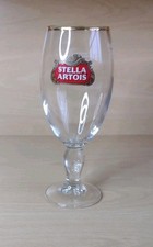 STELLA ARTOIS Half Pint Beer Glass -  Goblet Chalice Type With Gold Rim