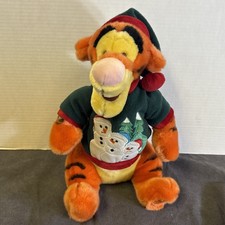 Disney Store Official Tigger Plush Christmas Snowman Sweater Hat 13" Exclusive
