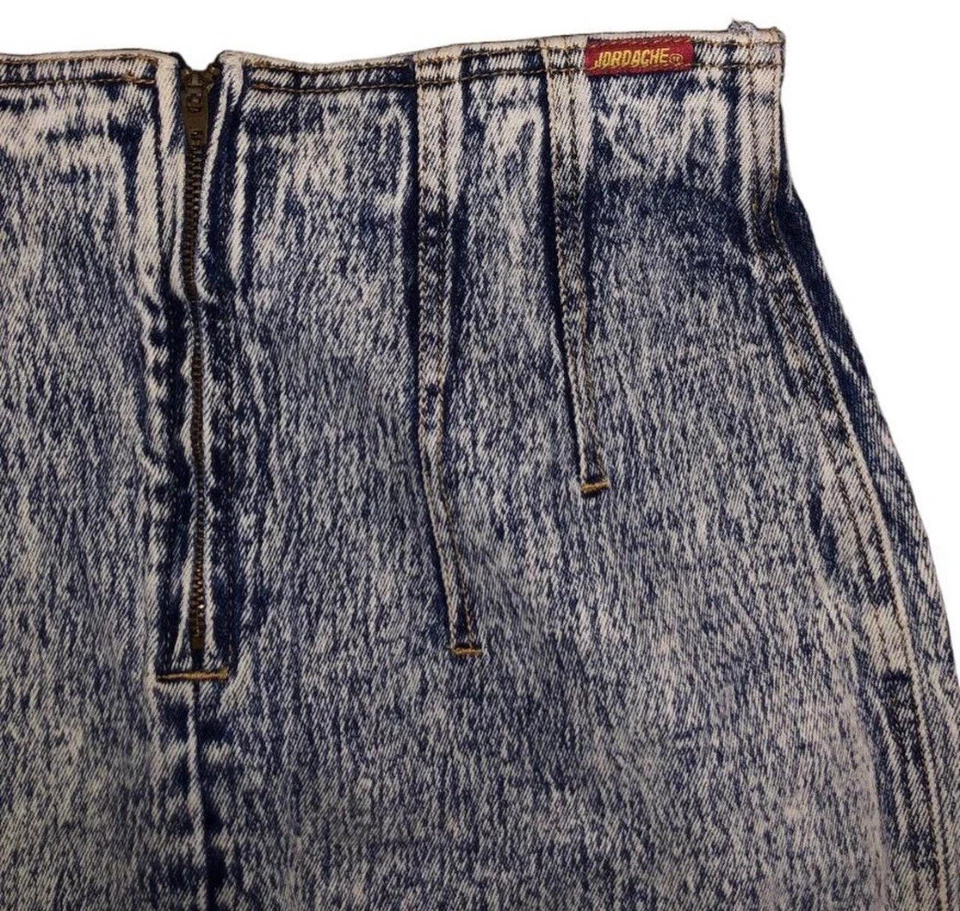 Falda lápiz vintage Jordache Basics vaquera lavada con ácido talla dice 9/10 es XS Foto 3 de 4