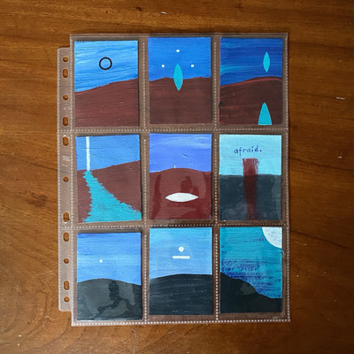 9 ARTIST TRADING CARDS | by A.J.C. KLOIBER | 64 x 89mm [2 ½x3 ½''] | ACRYL | 2022