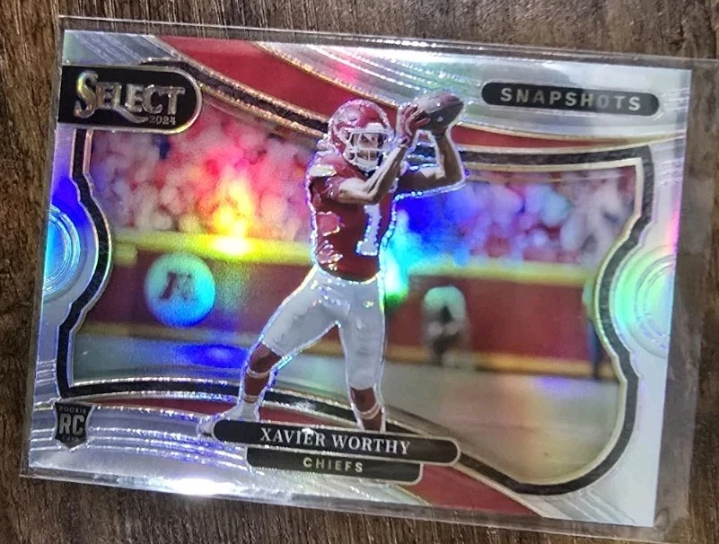 Xavier Worthy Panini Select Snapshots #19 Green & Black Snakeskin