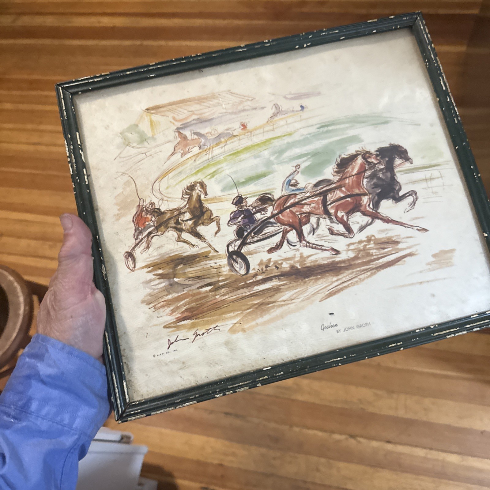 Goshen by John Groth Vintage Wood framed 13.5 X 12 APP CO INC SP103