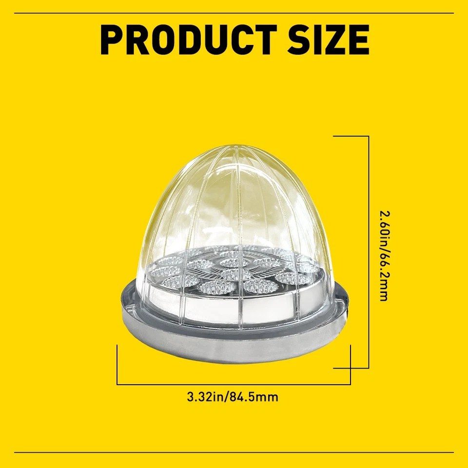 Luces LED de sandía intermitente rojo blanco lámpara 4 piezas universal para Peterbilt Foto 2 de 4