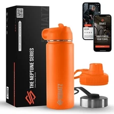 SQUATZ 40 fl oz Stainless Steel Water Bottle w/ Straw, Leakproof, BPA Free