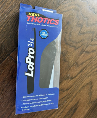 Redi-Thotics LoPro Semi-Flexible 3/4 Length Orthotic Shoe Insoles Inserts A