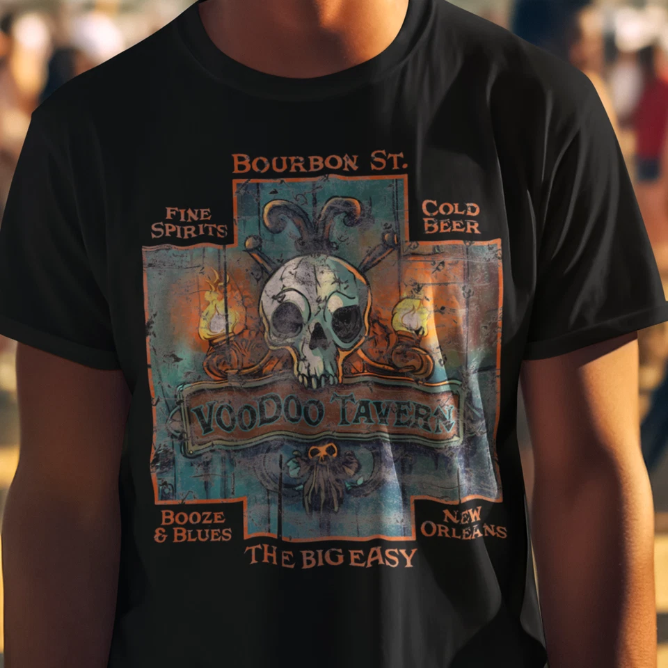 Voodoo Tavern Dive Bar T-shirt, New Orleans Voodoo Unisex Tee, Vintage Dive Bar - Image 2 of 4