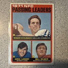 1972 Topps NFC Leaders Roger Staubach Greg Landry Billy Kilmer #4 Rookie Base