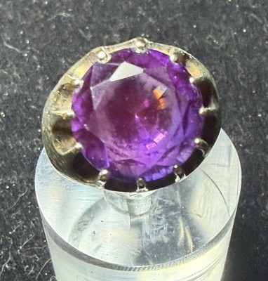 Vtg 10k Gold Purple Sapphire Ring 12cwt Stone