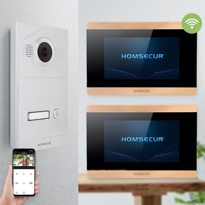 HOMSECUR 7'' Wasserdicht WLAN HD Video Türsprechanlage Türklingel Silber Kamera