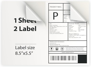 #ad 200 4000 Premium 8.5x5.5 Shipping Labels Half Sheet Self Adhesive $104.95
