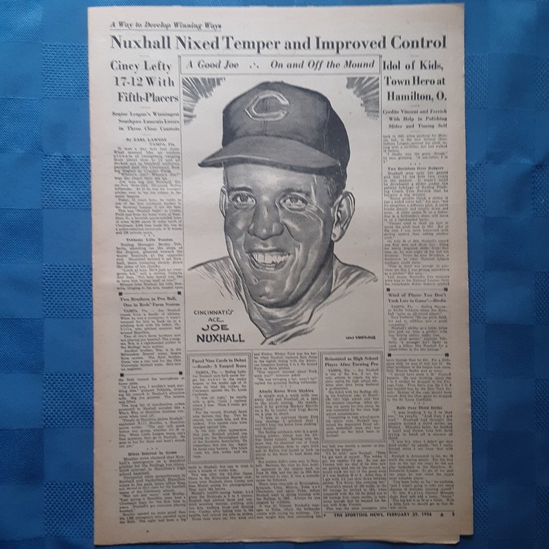 Cincinnati Redlegs 1956 Joe Nuxhall by Lou Darvas Crosley Field 
