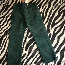 The Children's Place Boys Green Corduroy Pants Button Zip Pockets Casual