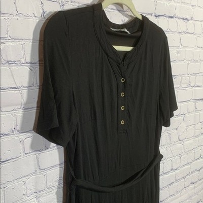 The Main Street Exchange Womens Short Sleeve Maxi Dress Black S Casual  Minimal | eBay