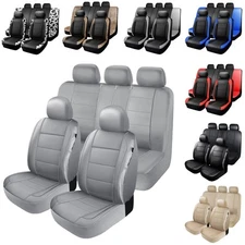 Universal Car Front Rear Seat Covers Breathable Leather Full Surround Protector