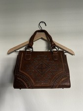Montana West Studded Western Style Brown Square Handbag