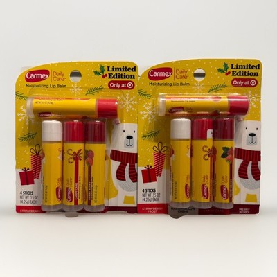 2-Packs: Carmex Daily Care Holiday Limited Edition Lip Balm Sticks - 0.15oz/4ct