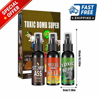 3x Liquid Fart Spray Stink Bomb Smelly Stinky Ass Toxic Bomb Crap Gag Prank Jok
