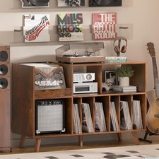 Large Record Player Stand, 48   Turntable Stand with Storage, Vinyl Record