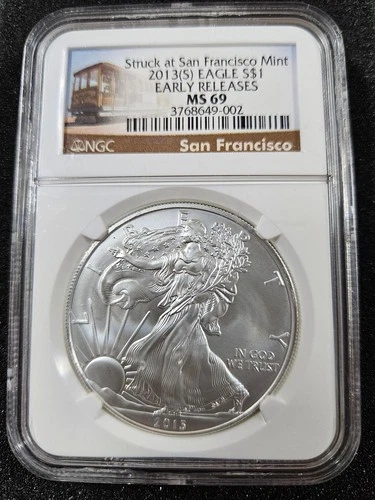 🌟 2013(S) 1 oz $1 American Silver Eagle Coin NGC MS69 Early Releases