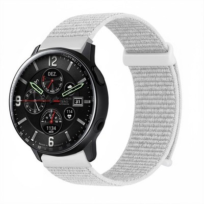 Smartwatch Armband für Samsung Galaxy Watch Active2 44mm Nylon Textil Klett Weiß