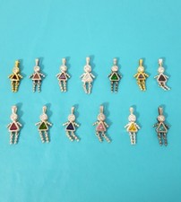 Sterling Silver Colored Birthstone Pendant Girl You Choose Charm For Necklace