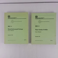 Army Corps of Engineers Hydrologic Engineering (2 Manuals) Flood, Water Surface