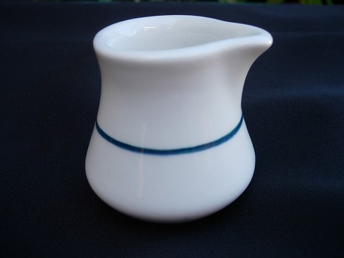 Walker China Handleless Creamer Teal Floral Design 1973 Restaurant Ware - Picture 2 of 5