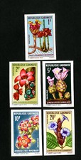 Gabon Stamps # 244-8 VF Imperf flowers OG NH