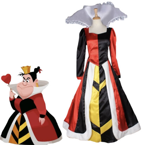 Costume Regina di Cuori Alice Paese Meraviglie cartoon vestito adulti Red Queen - Foto 1 di 6