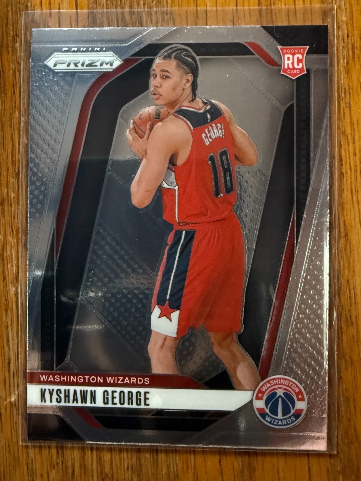 2024-25 Panini Prizm #257 Kyshawn George, Washington Wizards RC Silver Prizm